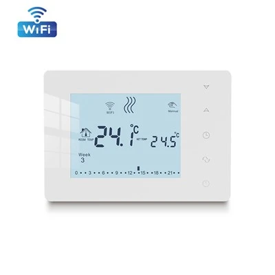 बैटरी चालित वायर्ड वाईफाई गैस बॉयलर रूम थर्मोस्टेट बीओटी-W306-WIFI